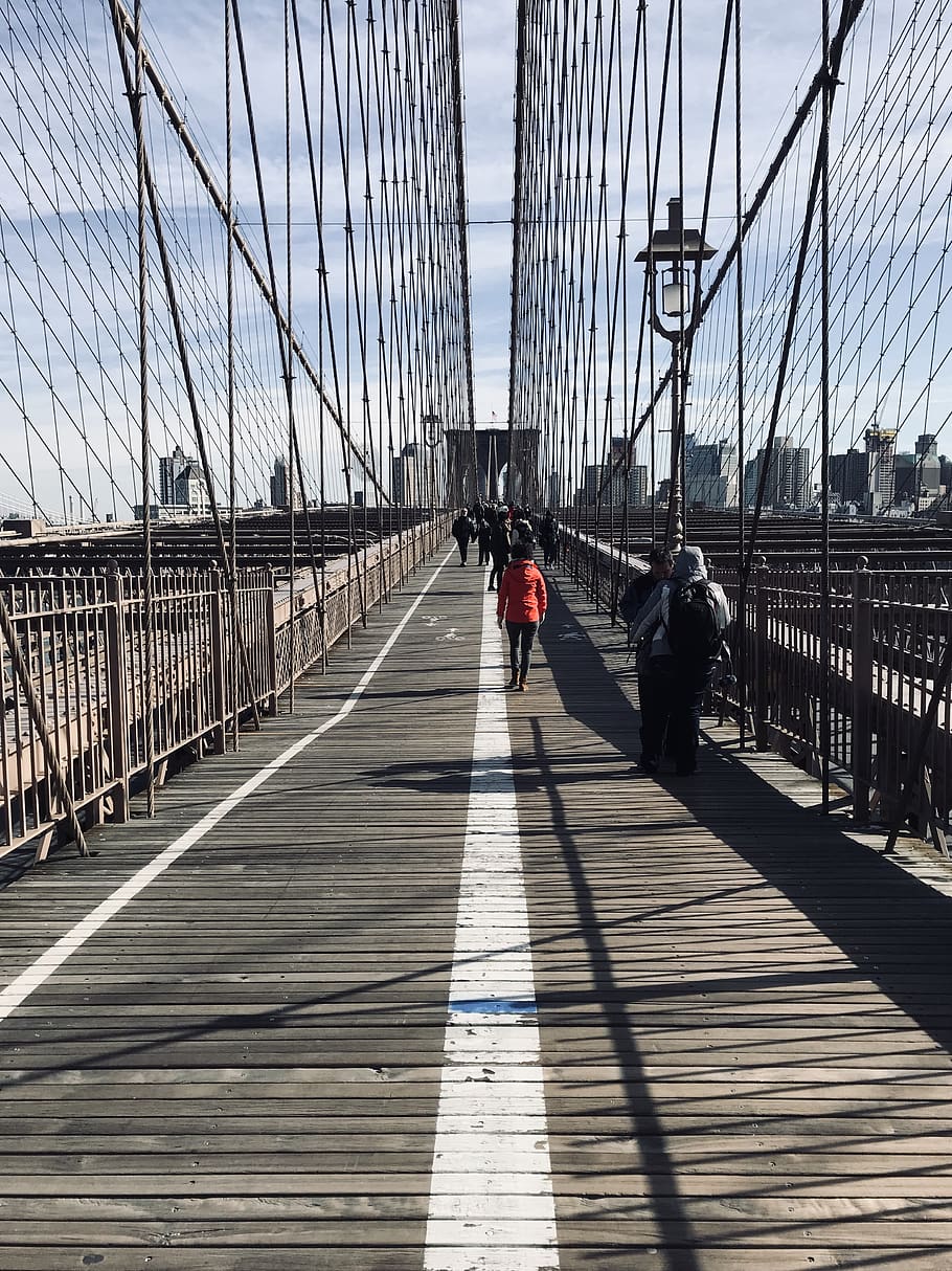 human, person, bridge, building, boardwalk, banister, handrail HD wallpaper
