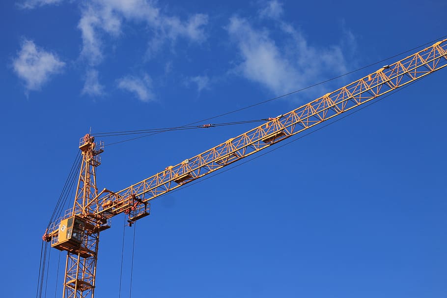 construction, crane, work, height, sky, high, metal, building HD wallpaper