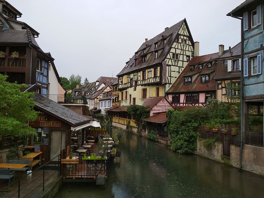france, architecture, alsace, building exterior, water, built structure HD wallpaper