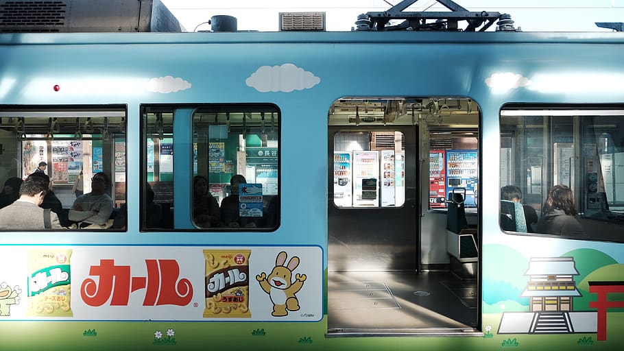 japan, kamakura-shi, kamakura station, cute, train, trains, HD wallpaper
