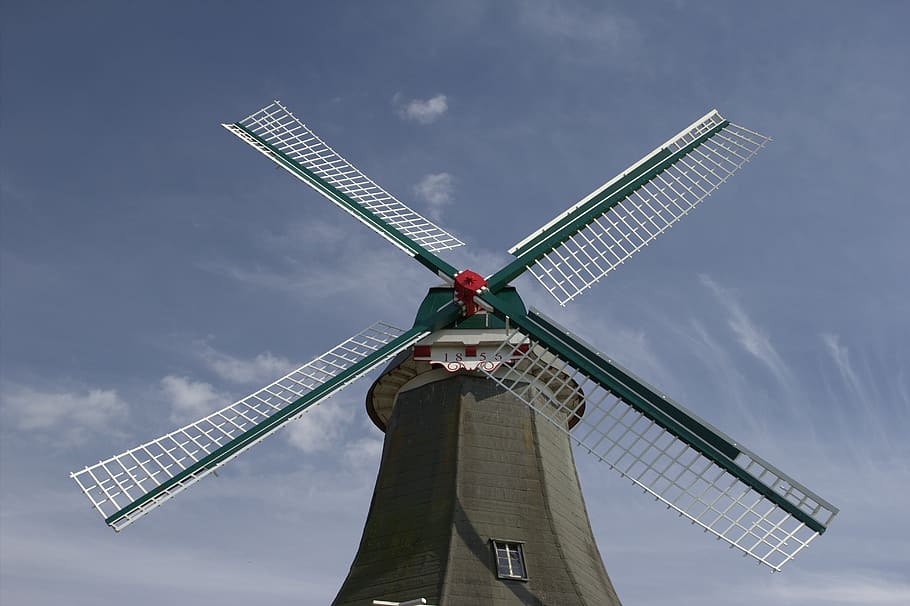 windmill, sky, vacations, aurich, architecture, historically HD wallpaper