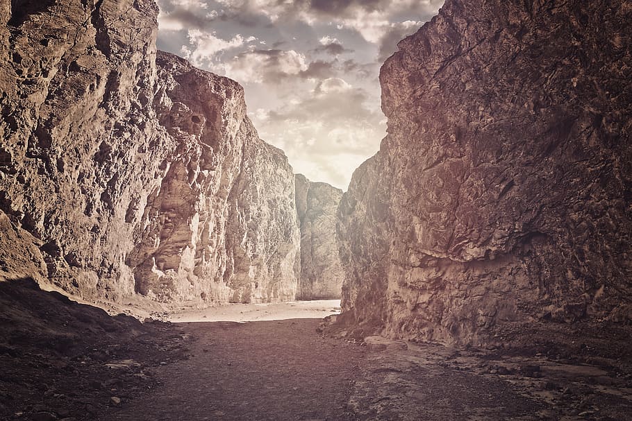 Rock Formation, canyon, cliffs, clouds, daylight, desert, geology HD wallpaper