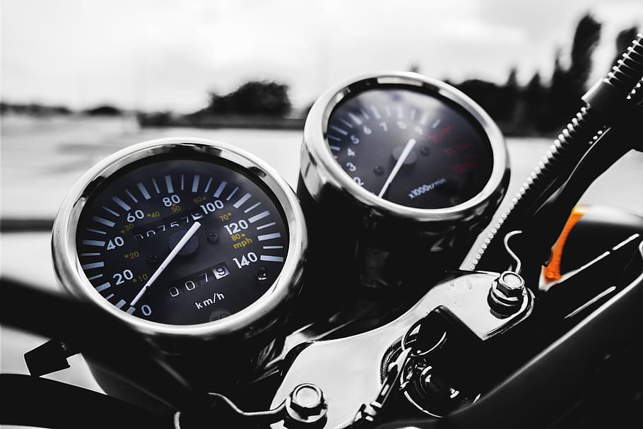 Motorcycle Speedometer, automotive, gauge, motorbike, odometer