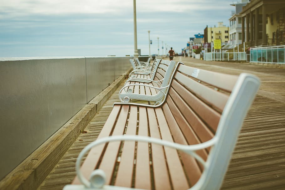 HD wallpaper: ocean city, united states, boardwalk, beach, winter