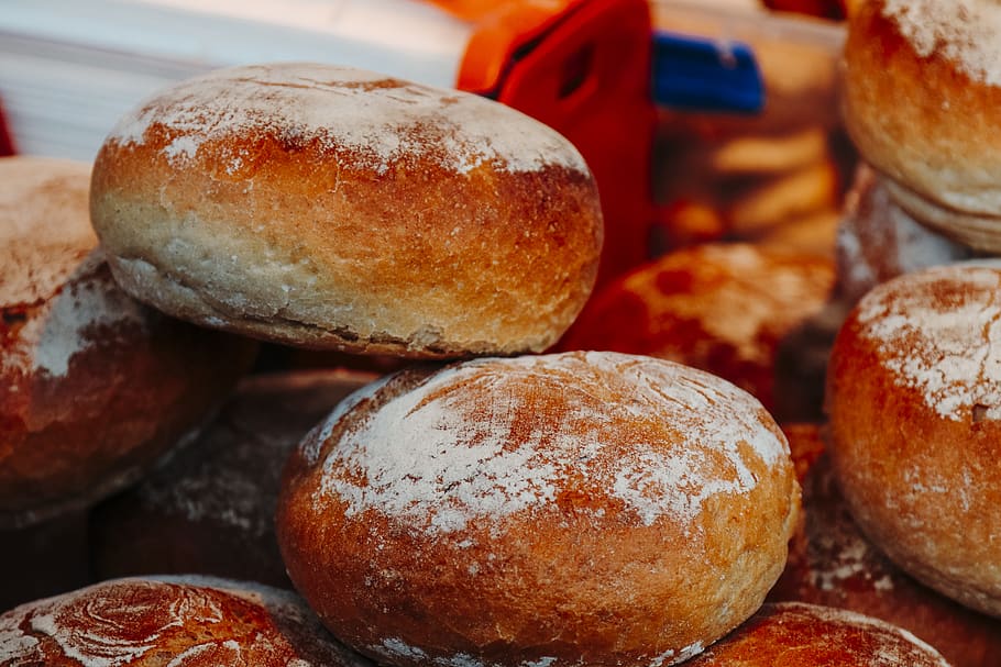 stacked baked bread, food and drink, freshness, close-up, still life HD wallpaper