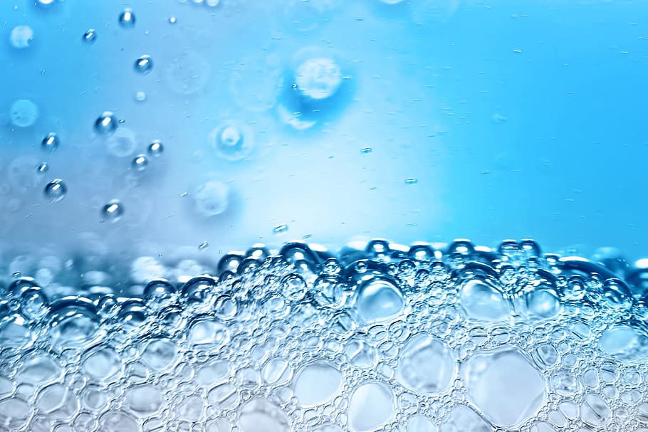 abstract, background, blue, texture, water, white, bubble, clean HD wallpaper