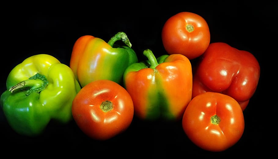 vegetables, cooking, capsicums, tomatoes, healthy, nutrition, HD wallpaper
