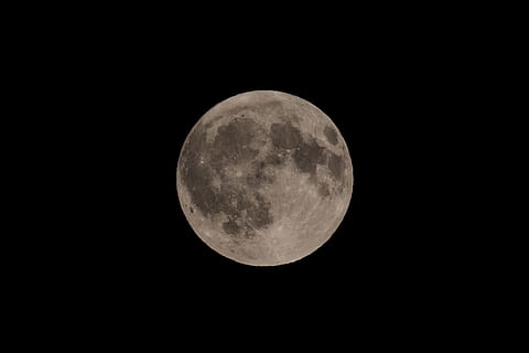 full moon, sky, night, craters, looking up, evening, black, nature HD wallpaper