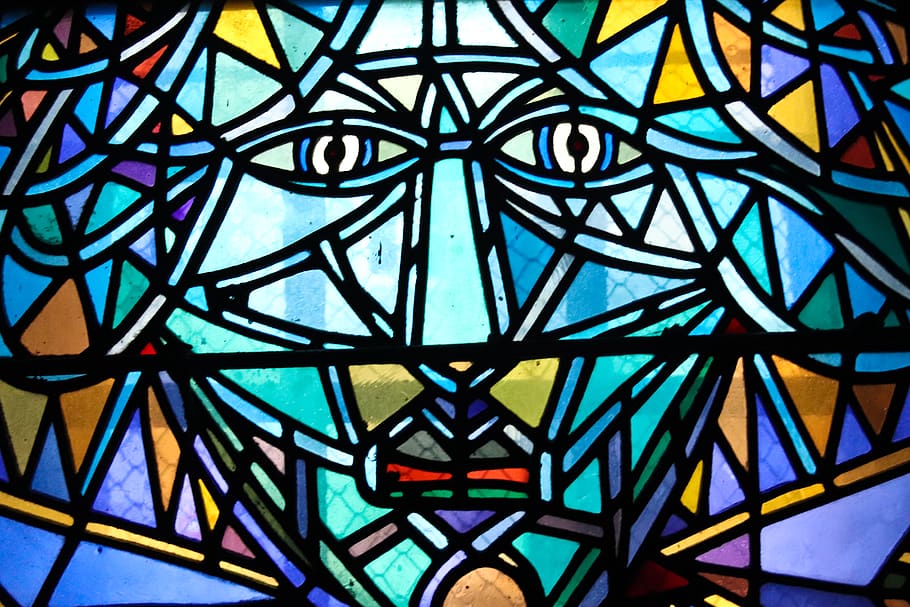 multicolored stained glass, art, chandelier, lamp, église saint maximin HD wallpaper