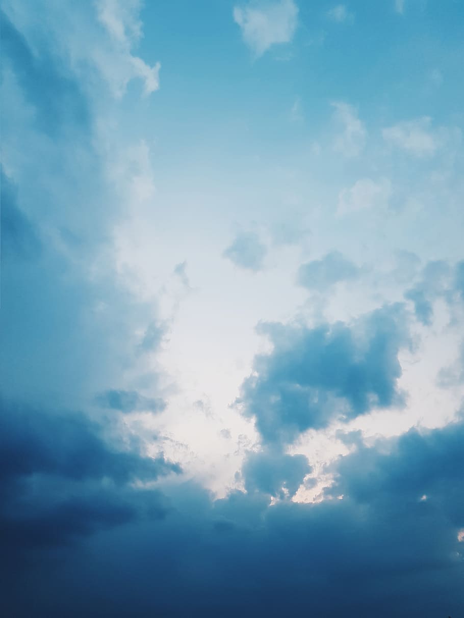 nature, outdoors, azure sky, cloud, weather, cumulus, pastel HD wallpaper