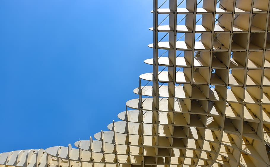 white painted building under blue sky, architecture, spain, triangle HD wallpaper