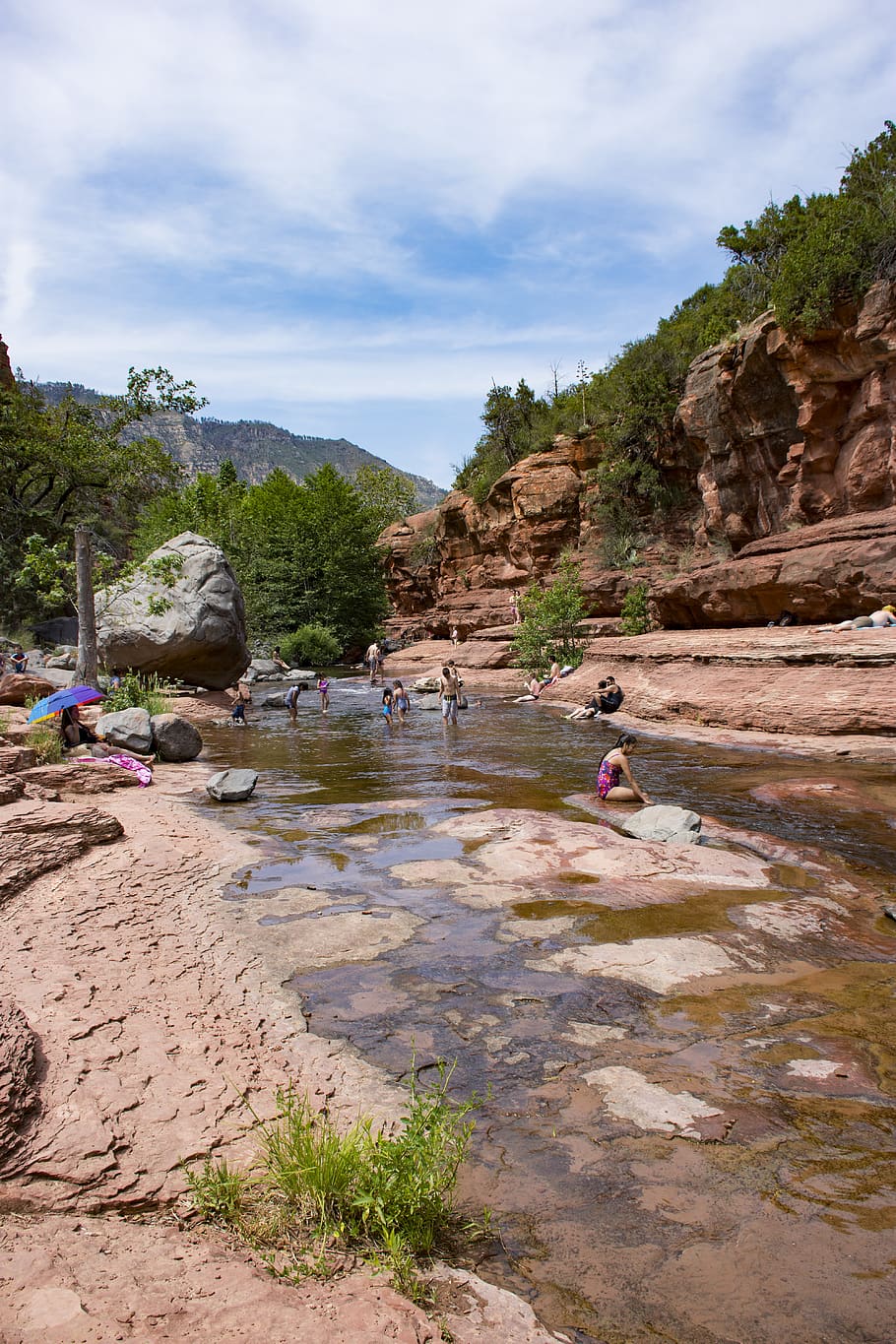 HD wallpaper: sedona, united states, slide rock, swimming, fun, arizona, st...