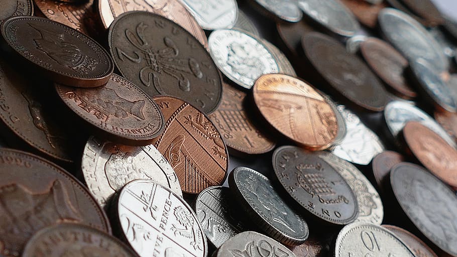 Pile of Assorted-denomination Coins, blur, close-up, collection, HD wallpaper