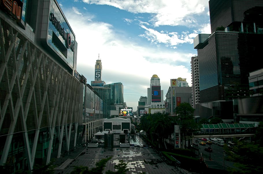 thailand, ratchaprasong intersection, building exterior, architecture HD wallpaper