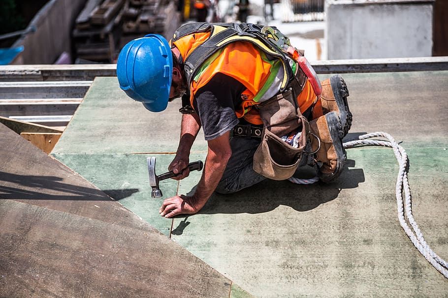 Construction In Progress Photo, Work, helmet, sport, headwear HD wallpaper
