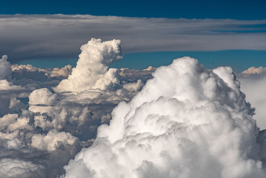 White Clouds Under Sky, atmosphere, blue, blue sky, bright, cloud formation HD wallpaper