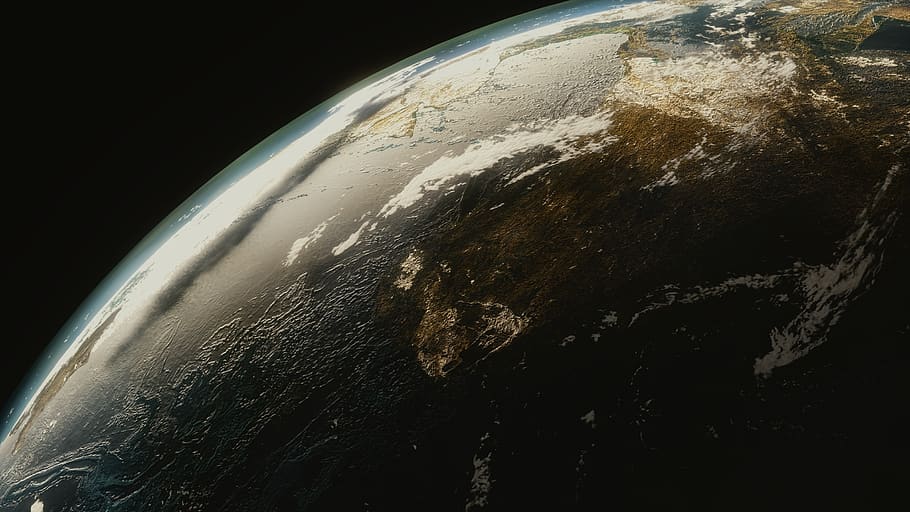 planet, close, atmosphere, solar system, astronomy, land, the surface of the planet HD wallpaper