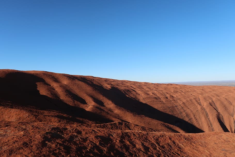 uluru, mountain, rock, climb, sky, scenics - nature, tranquil scene HD wallpaper