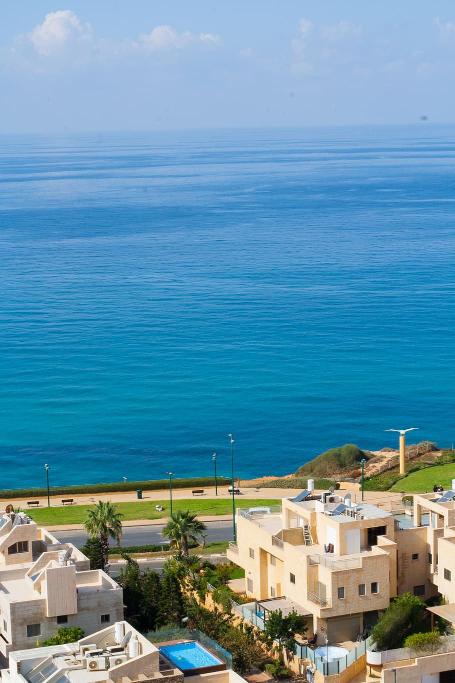 israel, netanya, seascape, view, ocean, middle east, promenade, HD wallpaper
