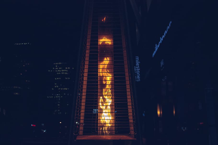 toronto, canada, fire, street, urban, ontario, illuminated HD wallpaper