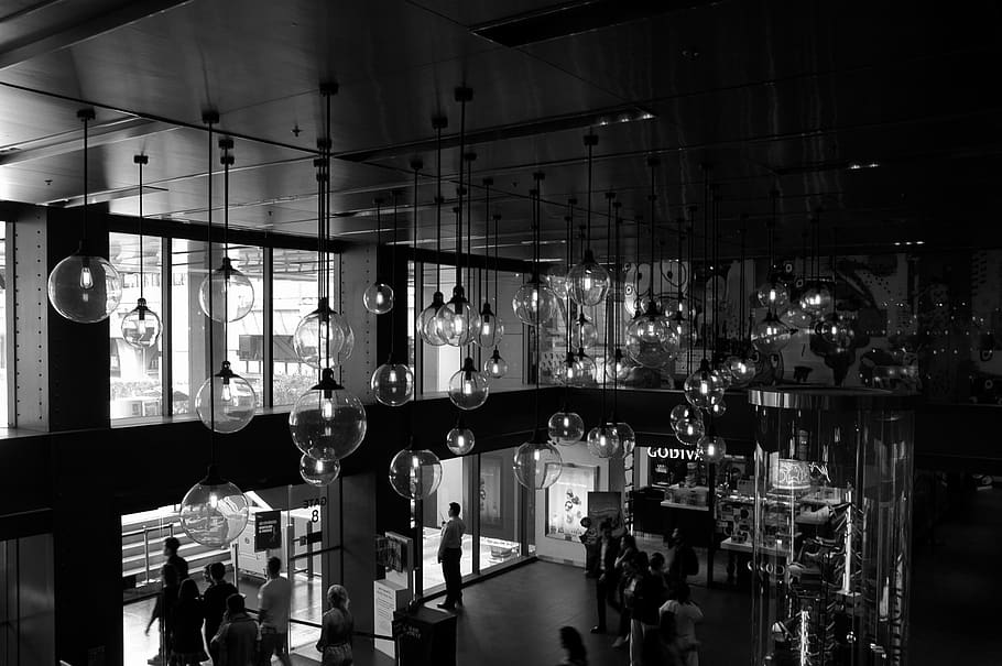 illuminated, indoors, night, restaurant, reflection, glass - material HD wallpaper
