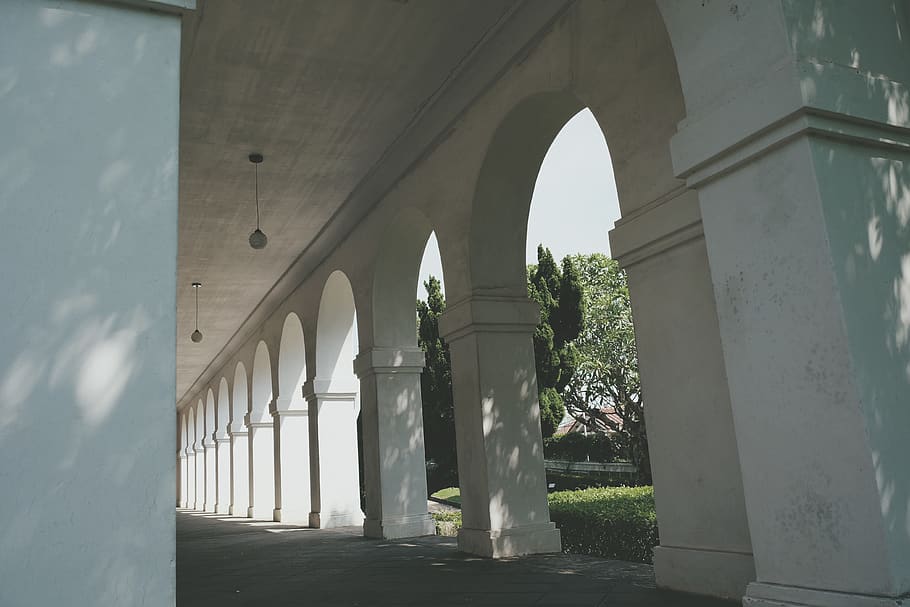 taiwan, tamsui customs officers' residence, pillar, pillars, HD wallpaper