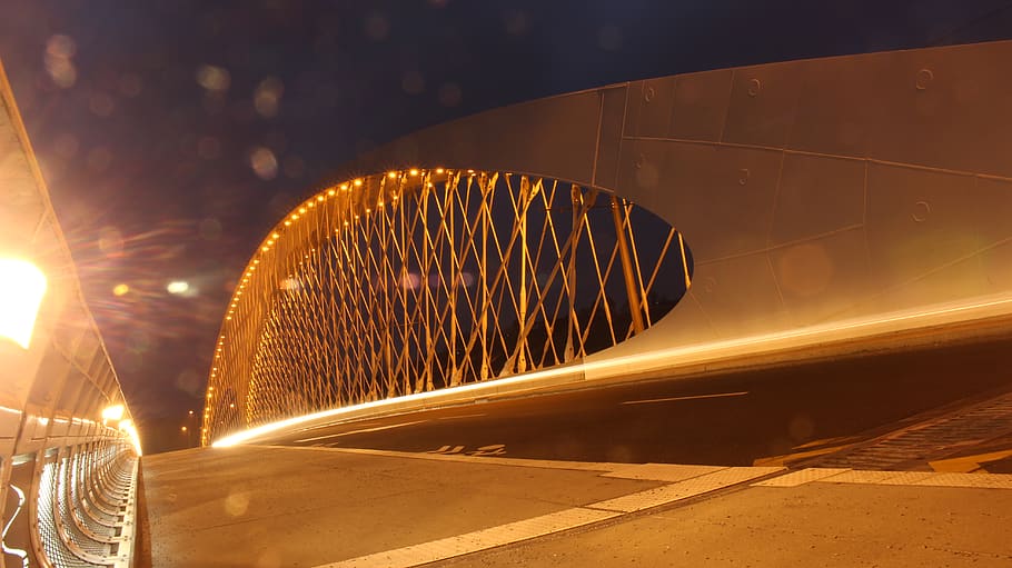 transportation, speed, illuminated, architecture, night, motion HD wallpaper