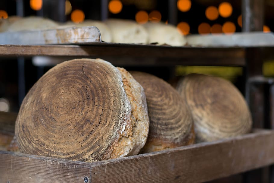 pastries on rack, food and drink, store, business, indoors, retail HD wallpaper