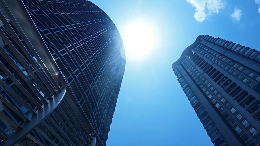 china, kunming, skyscraper, tall, perspective, lines, high HD wallpaper