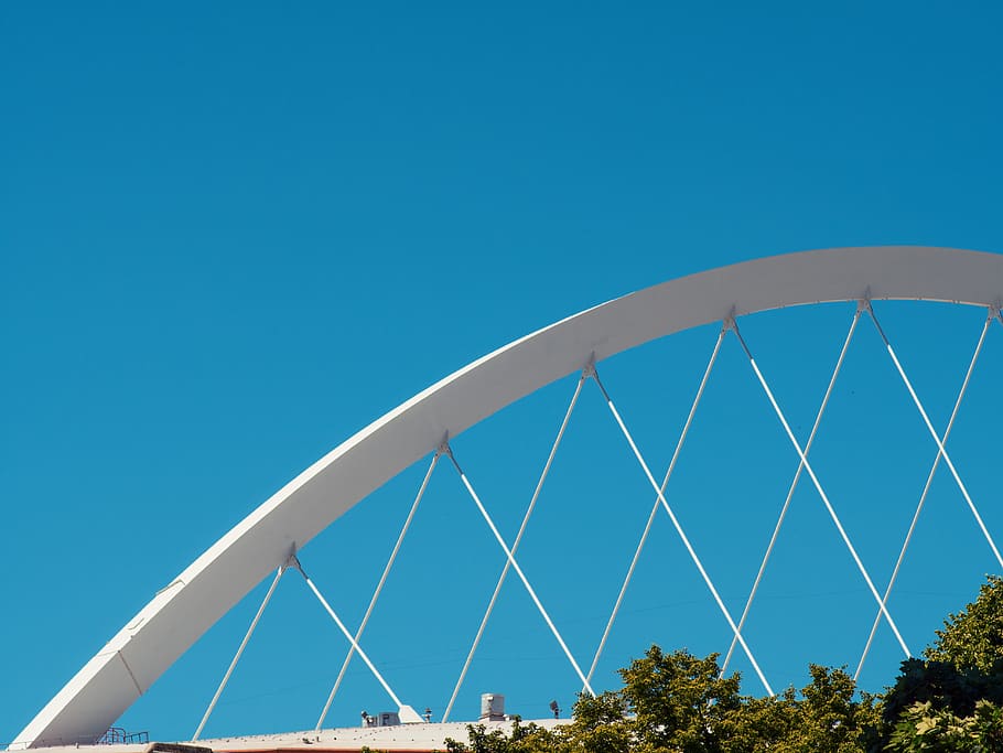 sky, blue, white, minimal, architecture, modern, geometry, geometric HD wallpaper