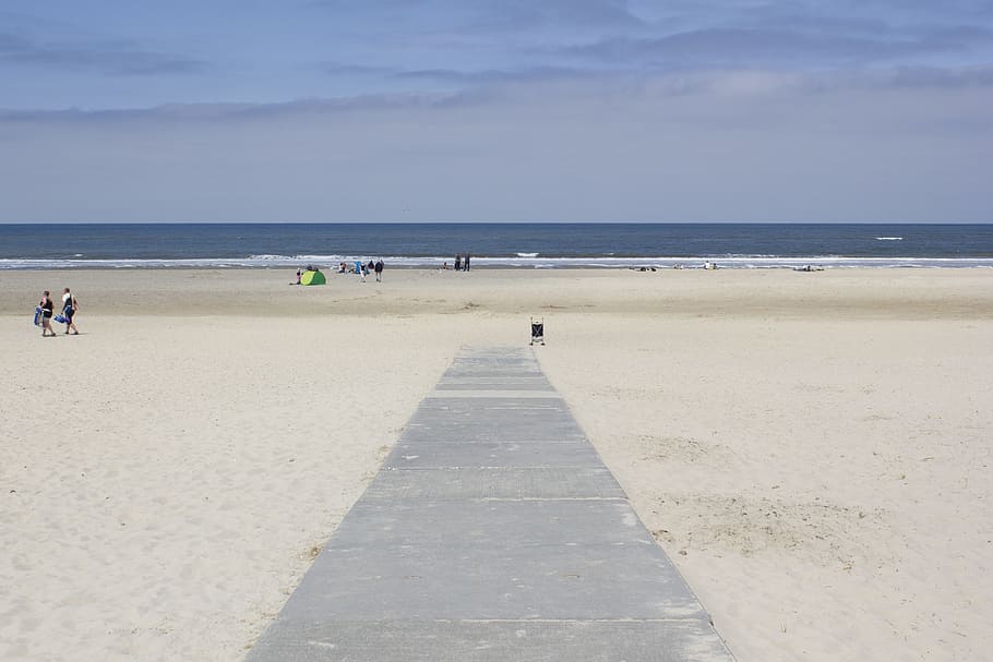 beach, sand, holiday, texel, seascape, empty, rest, water, land HD wallpaper