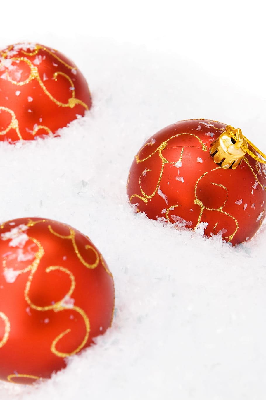 ball, snow, shine, isolated, wallpaper, decoration, fun, white HD wallpaper