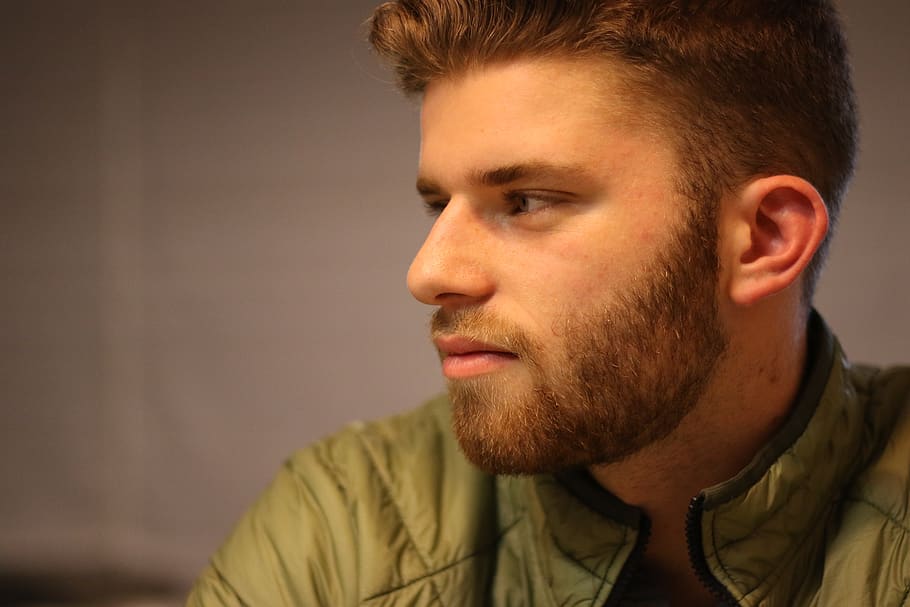 man, young, closeup, portrait, headshot, one person, beard HD wallpaper