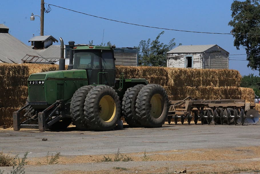 tractor, green, transportation, day, mode of transportation HD wallpaper