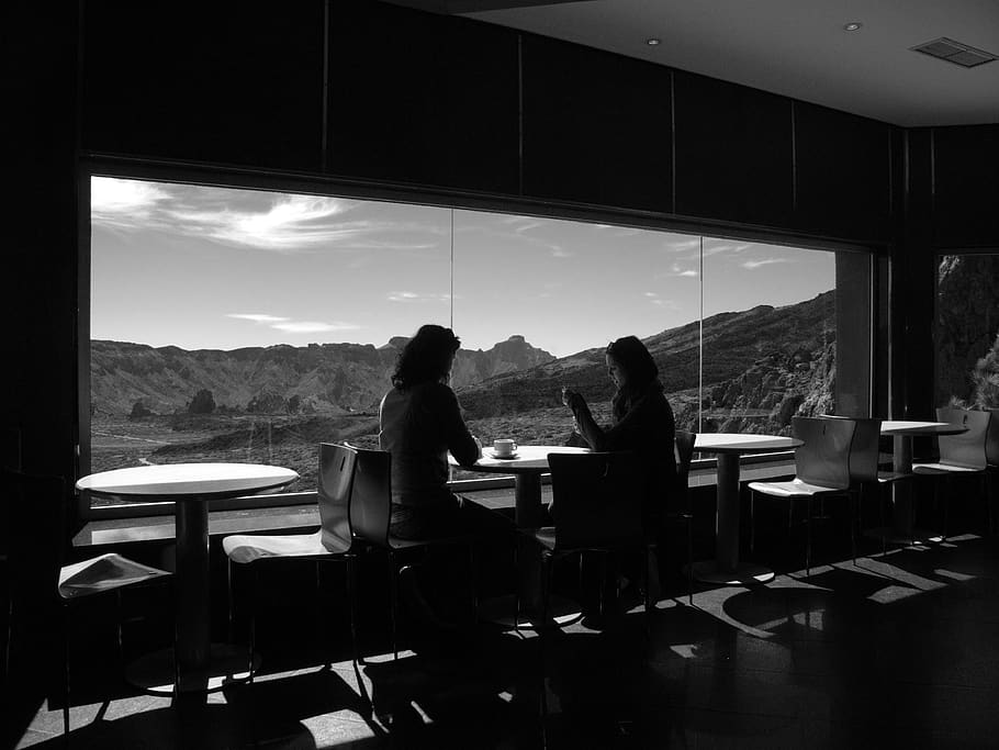 spain, tenerife, table, seat, restaurant, chair, real people HD wallpaper