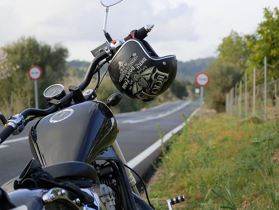 chopper, black, helm, tank, road, 125cc, leonart motors, mode of transportation HD wallpaper