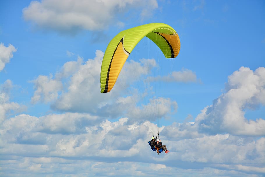 paragliding, paraglider, adventure, sport, entertainment, hobbies, HD wallpaper