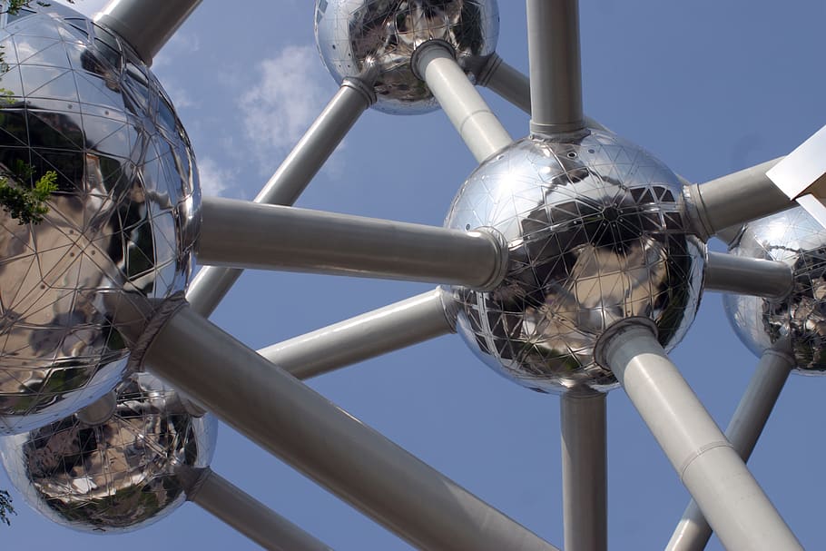 atomium, brussels, belgium, landmark, world's fair, metal, places of interest HD wallpaper