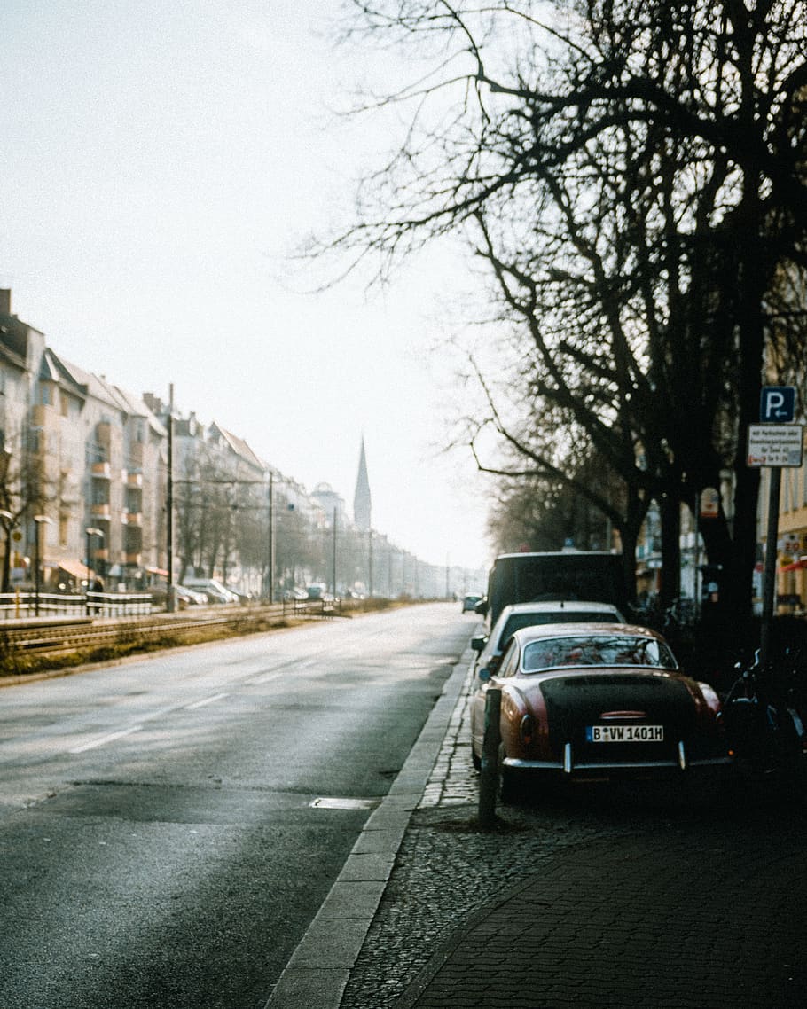 vehicles on roadside during daytime, car, transportation, automobile HD wallpaper
