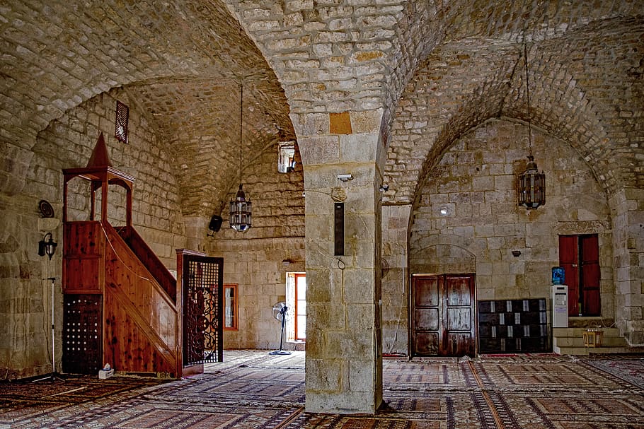 mosque, interior, stone, vault, religion, muslim, druze, wall HD wallpaper