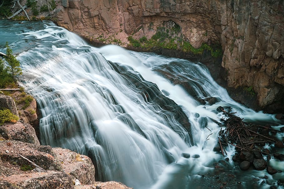 Cascading Waterfalls Hd Wallpaper, flow, landscape, long exposure HD wallpaper