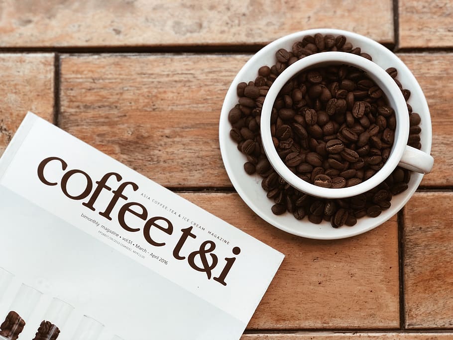 Coffee T&i Catalog and Cups and Saucers on Top of Table, caffeine HD wallpaper