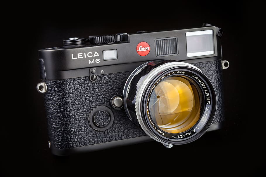 black Leica M6 SLR camera, electronics, digital camera, 50mm lens