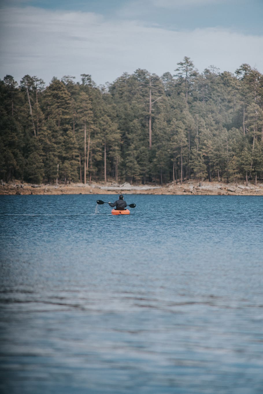 person rowing kayak, water, boat, lake, outdoors, nature, canoe HD wallpaper
