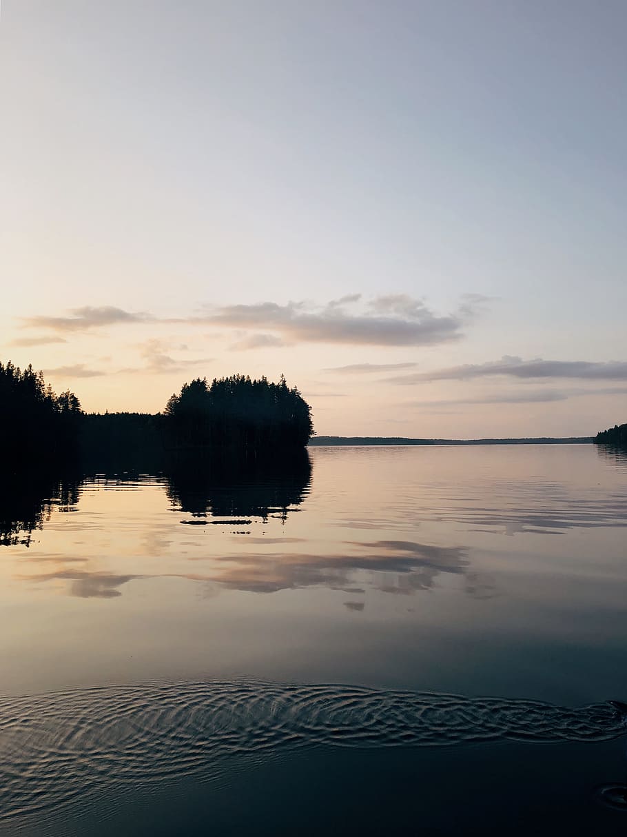 Scenic View of Lake During Dusk, clouds, dawn, environment, nature HD wallpaper