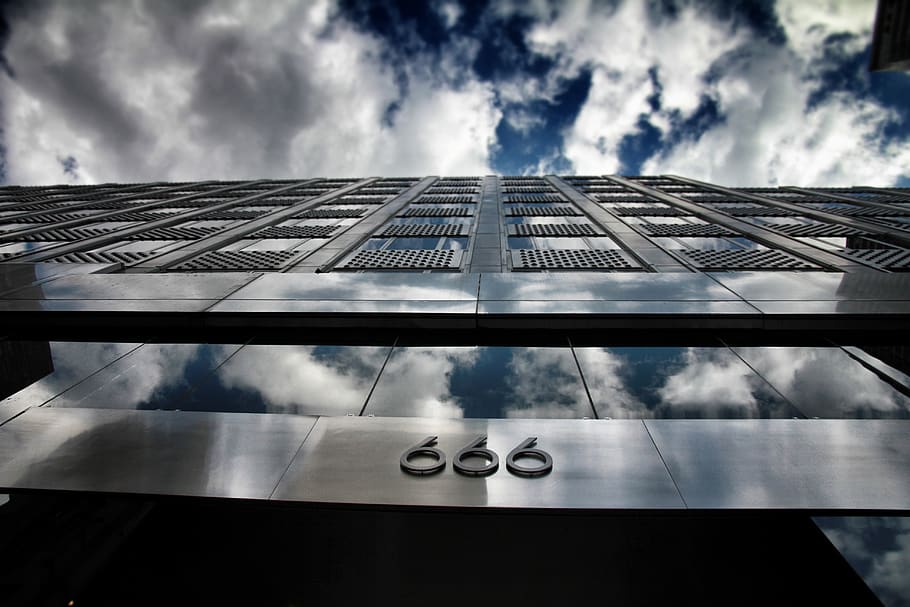 Gray Low Angle High Rise Building Photo, architecture, clouds HD wallpaper