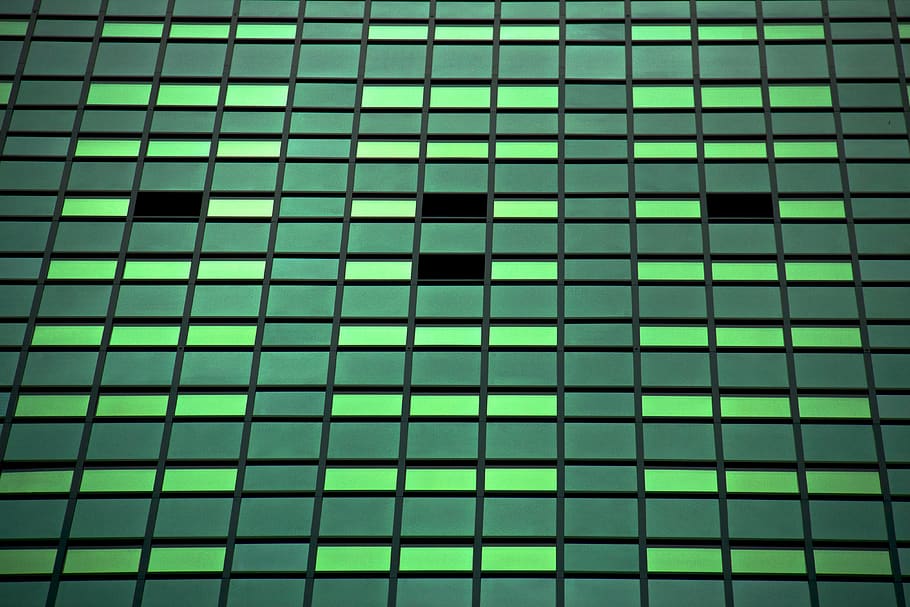 green tinted building, backgrounds, full frame, pattern, no people, HD wallpaper