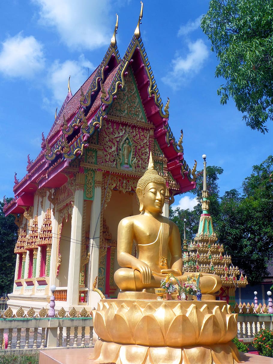 Buddha and Temple in N.E. Thailand, buddhist, buddhism, religion