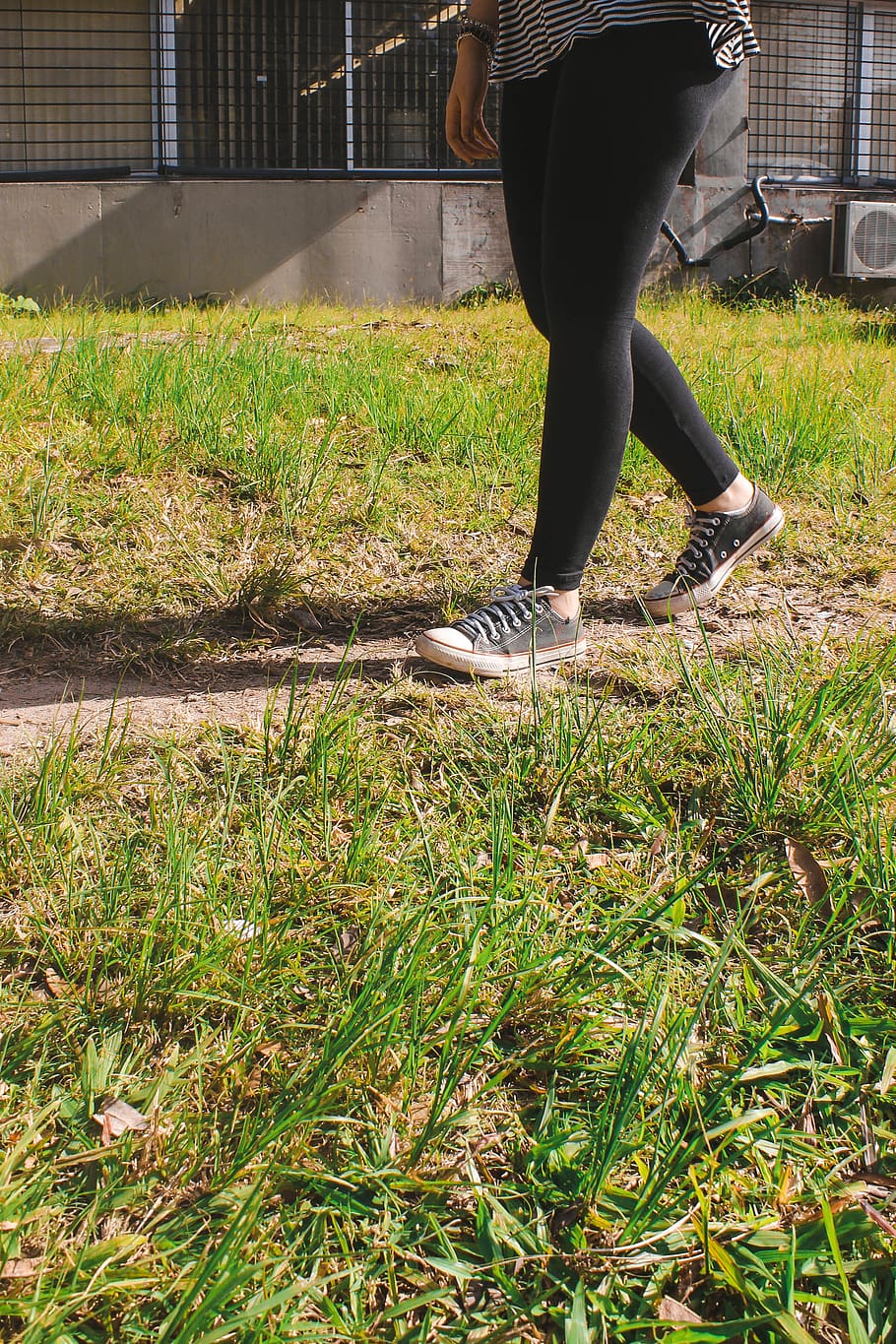 one person, real people, low section, human leg, grass, day HD wallpaper