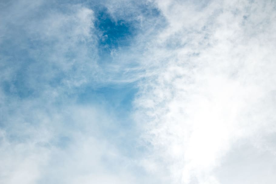 cirrus clouds, blue, outdoors, nature, sky, weather, cumulus HD wallpaper